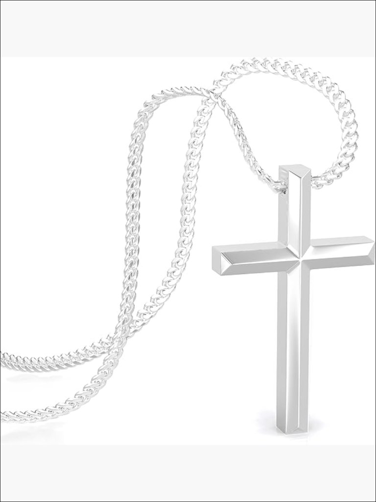 316l Surgical Stainless Steel Adjustable Cross Pendant Necklace